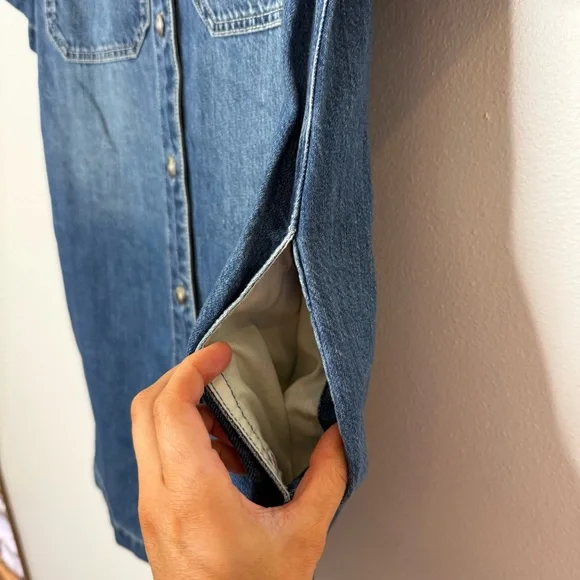 Madewell Denim Boxy Shirtdress in Demarco Wash size small - Picture 11 of 12